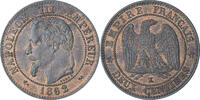 Frankreich 2 Centimes Napoleon III, Bordeaux, VZ+, Bronze, KM:796.6 -