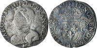 Frankreich Teston aux 2 C couronnés Charles IX, Toulouse, S, Silber -