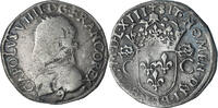 Frankreich Teston aux 2 C couronnés Charles IX, Rennes, S, Silber -