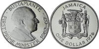 Jamaica Dollar Bustamante, Franklin Mint, Proof, STGL, Cupronickel -
