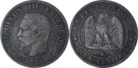 Frankreich 2 Centimes Napoleon III, Rouen, SS, Bronze, KM:776.2 -