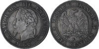 Frankreich 2 Centimes Napoleon III, Bordeaux, SS+, Bronze, KM:796.6 -