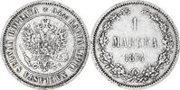 Finnland Markka Münze, Alexander II, Helsinki, SS+, Silber, KM:3.2 -