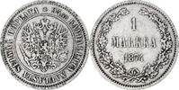 Finnland Markka Münze, Alexander II, Helsinki, SS+, Silber, KM:3.2 -