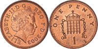 Großbritannien Penny Münze, SS+, Copper Plated Steel -