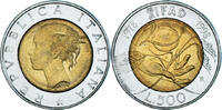 Italien 500 Lire Münze, Rome, SS+, Bi-Metallic, KM:193 -
