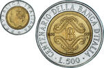 Italien 500 Lire Münze, Rome, SS+, Bi-Metallic, KM:160 -