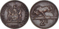 Südafrika 2 Cents Münze, SS, Bronze, KM:83 -
