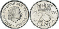 Niederlande 25 Cents Münze, Juliana, SS, Nickel, KM:183 -