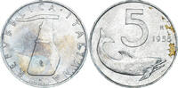 Italien 5 Lire Münze, Rome, SS, Aluminium, KM:92 -