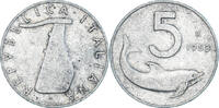 Italien 5 Lire Münze, Rome, SS, Aluminium, KM:92 -