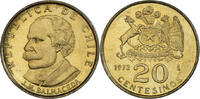 Chile 20 Centesimos Münze, UNZ, Aluminum-Bronze, KM:195 -
