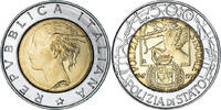 Italien 500 Lire Münze, Rome, VZ, Bi-Metallic, KM:187 -