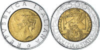 Italien 500 Lire Münze, Rome, SS, Bi-Metallic, KM:187 -