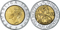Italien 500 Lire Münze, Rome, SS, Bi-Metallic, KM:203 -