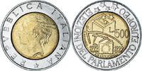 Italien 500 Lire Münze, Rome, SS+, Bi-Metallic, KM:203 -