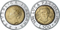 Italien 500 Lire Münze, Rome, SS, Bi-Metallic, KM:167 -