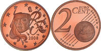 Frankreich 2 Euro Cent Paris, Proof / BE, STGL, Copper Plated Steel -