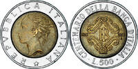 Italien 500 Lire Münze, Rome, S+, Bi-Metallic, KM:160 -