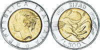 Italien 500 Lire Münze, Rome, IFAD, SS+, Bi-Metallic, KM:193 -
