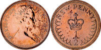Großbritannien 1/2 New Penny Münze, Elizabeth II, BU, STGL, Bronze -