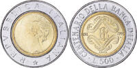 Italien 500 Lire Münze, Rome, VZ, Bi-Metallic, KM:160 -