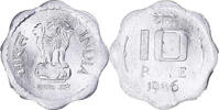 INDIA-REPUBLIC 10 Paise Münze, SS, Aluminium, KM:39 -