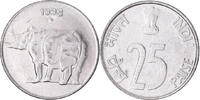 INDIA-REPUBLIC 25 Paise Münze, UNZ, Stainless Steel, KM:54 -