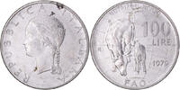 Italien 100 Lire Münze, Rome, FAO, SS, Stainless Steel, KM:106 -