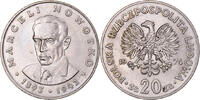 Polen 20 Zlotych Münze, Warsaw, SS+, Kupfer-Nickel, KM:67 -