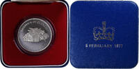 Guernsey 25 Pence Münze, Elizabeth II, Heaton, BE, STGL, Silber, KM:31a -