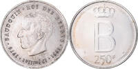 Belgien 250 Francs, 250 Frank Münze, Brussels, UNZ+, Silber, KM:157.2 -
