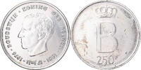 Belgien 250 Francs, 250 Frank Münze, UNZ, Silber, KM:157.1 -