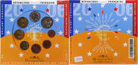 Frankreich 1 Cent to 2 Euro euro set, Monnaie de Paris, BU, STGL -