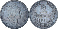 Frankreich 2 Centimes Münze, Dupuis, Paris, SS, Bronze, KM:841 -