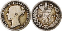 Großbritannien 3 Pence Münze, Victoria, British Royal Mint, S, Silber -