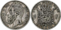 Belgien Franc Münze, Leopold II, Brussels, SS, Silber, KM:28.2 -