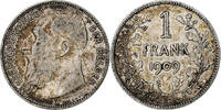 Belgien Franc Münze, Leopold II, S, Silber, KM:57.1 -