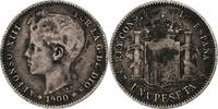 Spanien Peseta Münze, Alfonso XIII, Madrid, S+, Silber, KM:706 -