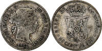 Spanien 40 Centimos Münze, Isabel II, Madrid, S, Silber, KM:628.2 -