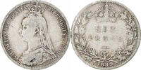 Großbritannien 6 Pence Victoria, S+, Silber, KM:760, Spink:3929 -