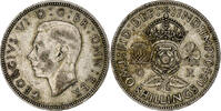 Großbritannien Florin, Two Shillings George VI, SS, Silber, KM:855 -