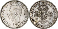 Großbritannien Florin, Two Shillings George VI, SS, Silber, KM:855 -