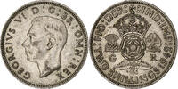 Großbritannien Florin, Two Shillings George VI, SS+, Silber, KM:855 -