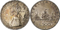 Italien 500 Lire Rome, VZ, Silber, KM:98 -