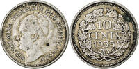 Niederlande 10 Cents Wilhelmina I, SS, Silber, KM:163 -