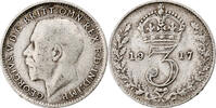 Großbritannien 3 Pence George V, S+, Silber, KM:813 -