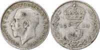 Großbritannien 3 Pence George V, SS, Silber, KM:813 -