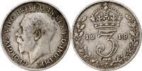 Großbritannien 3 Pence George V, S+, Silber, KM:813 -