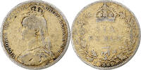 Großbritannien 6 Pence Victoria, SGE+, Silber, KM:760 -